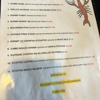 Hank's Crawfish - Menu - Cajun/Creole Near Me - Houston, Texas