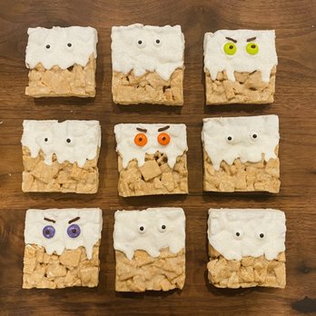 Sid & Sadie's Kitchen - Cinnamon Ghost Crunch Marshmallow Treats - Desserts Near Me Sid & Sadie's Kitchen - Cinnamon Ghost Crunch Marshmallow Treats - Desserts Near Me