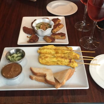 Mai Thai Restaurant - Satay chicken and fish cakes (happy hour 1/2 price) - Thai Near Me - Austin, Texas