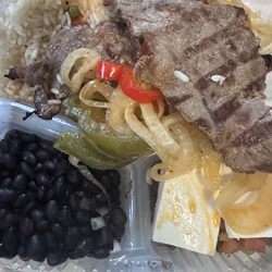 Restaurante La Cascada - Steak and onions to go (also includes tortillas, not pictured!)