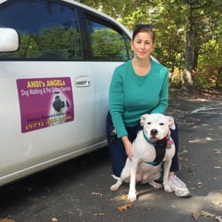Andi's Angels Dog Walking & Pet Sitting - Andi's Angels Dog Walking & Pet Sitting Service Owner, Andrea Rivera and her dog, Lily Hope ( 2 yrs. old American Bull Dog/Terrier).
