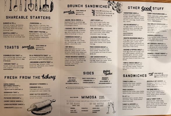 Menu photo 2 Milk & Honey Nashville, TN Menu photo 2 Milk & Honey Nashville, TN