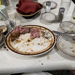 Farmer Brown's Steak House - I left the chewiest pieces behind and some of the blue cheese crumbles. Darn near wrecked me!