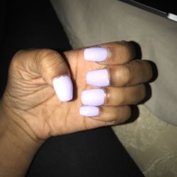 Nice One Nails - Extremely rushed and crooked, not even the shape i asked for (what even is it?), way too big. kinda cute from afar though i guess