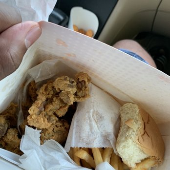 Chic-A-Sea Restaurants - Chicken Gizzard Snack (front and center), Corn Tots (by the black console) - Fast Food Near Me - Hampton, Virginia