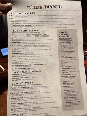 Menu photo 3 LongHorn Steakhouse Lakeland, FL