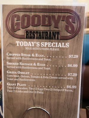 Menu photo 3 Goody's Restaurant Plainfield, IN Menu photo 3 Goody's Restaurant Plainfield, IN