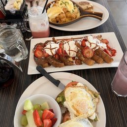 The Tomato Mozzarella Avocado Toast, the Tator Tot skillet and Tres Leches French Toast The Tomato Mozzarella Avocado Toast, the Tator Tot skillet and Tres Leches French Toast