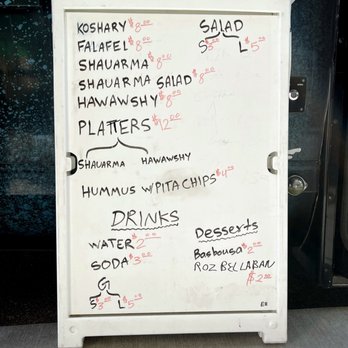 KC Koshary - Menu Board - Food Trucks Near Me