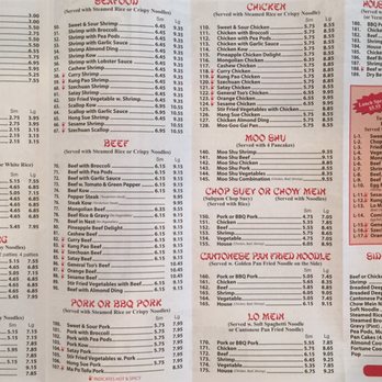 Chinese Ho Carryout - Here's the menu from June 2017 - Chinese Near Me - Winfield, Illinois