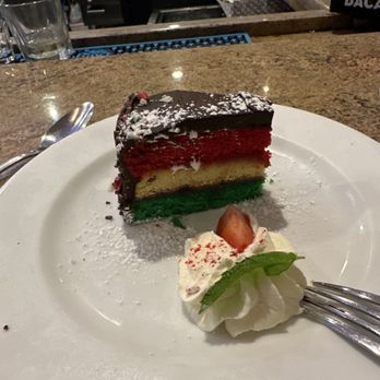 Lombardi's On the Bay - Rainbow cake. Soooo good - Italian Near Me - Patchogue, New York