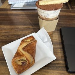 The Formosa Coffee - Tiramisu Latte (Iced or Hot) and a Ham and Cheese Croissant
