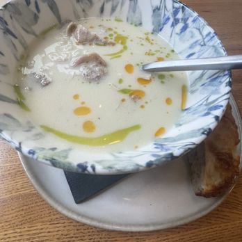 Fond - Lemon chicken orzo soup with chive oil - Salad Near Me - Dallas, Texas