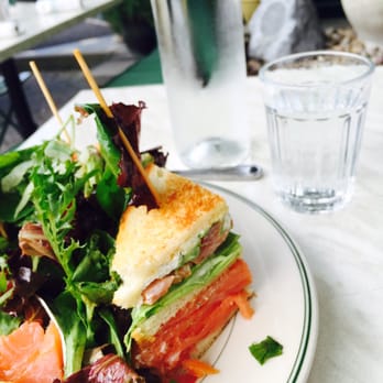 Elysian Cafe - Salmon Club with side salad - New American Near Me - Hoboken, New Jersey
