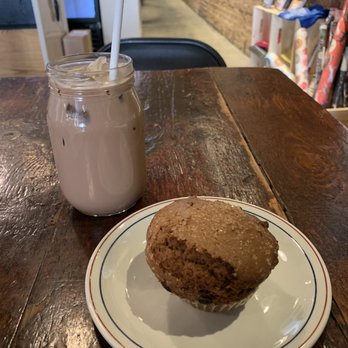 The Potter's House - GF Sweet Potato Chocolate Chip Muffin and Iced Mocha - Coffee & Tea Near Me - Washington, DC, District of Columbia The Potter's House - GF Sweet Potato Chocolate Chip Muffin and Iced Mocha - Coffee & Tea Near Me - Washington, DC, District of Columbia