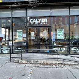 the entrance to calyer coffee house