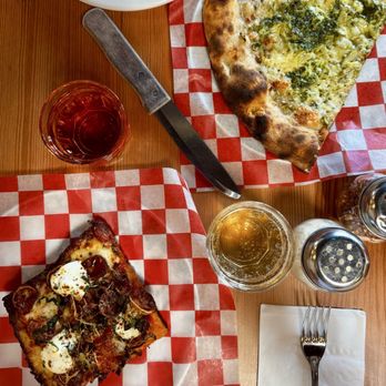 Pizza Thief - Double Spicy Pepperoni and a seasonal pizza slice with Prosecco and Rose. - Pizza Near Me - Portland, Oregon Pizza Thief - Double Spicy Pepperoni and a seasonal pizza slice with Prosecco and Rose. - Pizza Near Me - Portland, Oregon