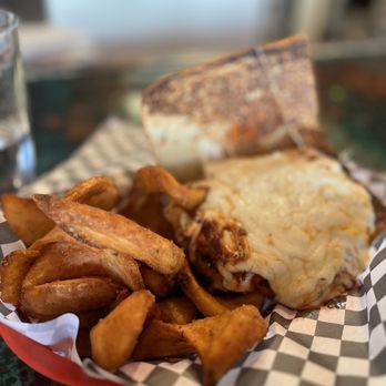 The Replay - Chicken Parmesan Sammie with Cajun Sidewinder Fries - American Near Me - Cave Junction, Oregon The Replay - Chicken Parmesan Sammie with Cajun Sidewinder Fries - American Near Me - Cave Junction, Oregon