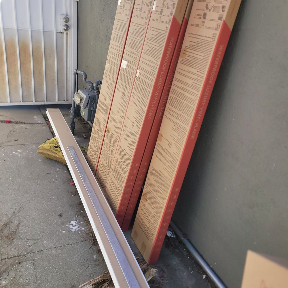 Mountain High Flooring - The day I dropped it off the flooring on the side of the house. - Flooring Near Me - El Monte, California Mountain High Flooring - The day I dropped it off the flooring on the side of the house. - Flooring Near Me - El Monte, California