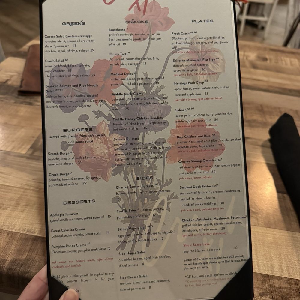 Crush XI - Menu - New American Near Me - Melbourne, Florida Crush XI - Menu - New American Near Me - Melbourne, Florida