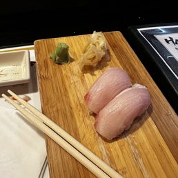 I got some yellowtail nigiri and it was delicious with great presentation! Definitely would return. I got some yellowtail nigiri and it was delicious with great presentation! Definitely would return.