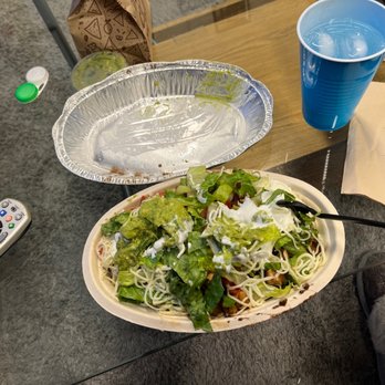 Chipotle Mexican Grill - a plate of salad and a remote control - Mexican Near Me - Dobbs Ferry, New York