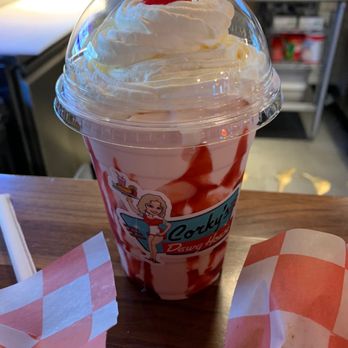 Corky's Dawg House - White chocolate raspberry milkshake !!! - Hot Dogs Near Me - Brevard, North Carolina Corky's Dawg House - White chocolate raspberry milkshake !!! - Hot Dogs Near Me - Brevard, North Carolina