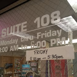 Mon - Thurs 9am to 6pm Friday 9am to 5:30pm - 1st floor easy access - beverages and snacks available for purchase.