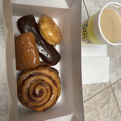 Daylight Donuts - Glazed Donut, cinnamon roll, Long John's