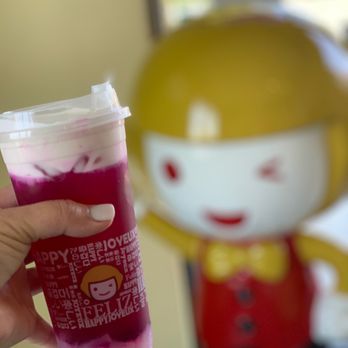 Happy Lemon Premier - Dragon Fruit with House Cream (not Salted Cheese) - Bubble Tea Near Me - San Jose, California
