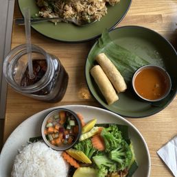 Chicken fried rice and the chicken satay Chicken fried rice and the chicken satay