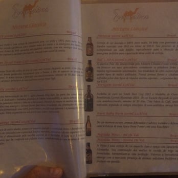 Emirados - One of ten beer menu sheets - Arab Pizza Near Me - Paraty, RJ