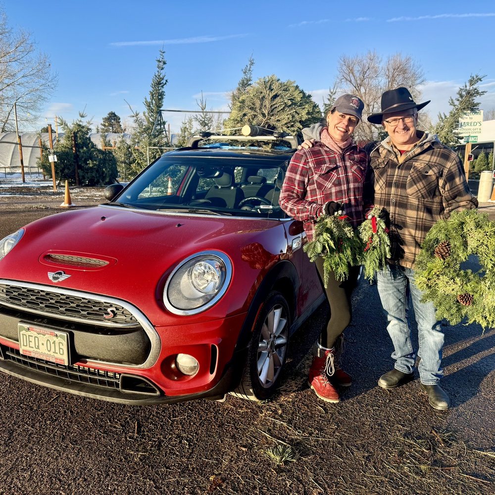 Take your red Mini Cooper to buy your tree to get that full Christmas look Take your red Mini Cooper to buy your tree to get that full Christmas look