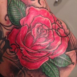9 Tattoo - Freehand Rose by Joe Hegarty 9 Tattoo Roanoke VA 24012 call 540-982-8866