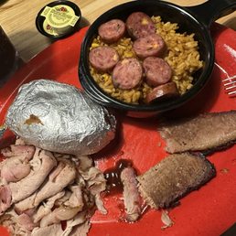 Dirty rice with Beef Brisket and sliced pork Dirty rice with Beef Brisket and sliced pork