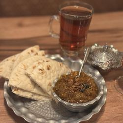 Shahrzad Fine Persian Cuisine - Eggplant dip Tea