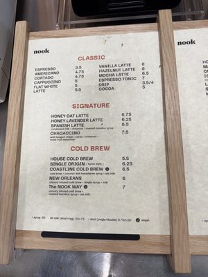 Menu photo 2 Nook coffee bar Rancho Cucamonga, CA