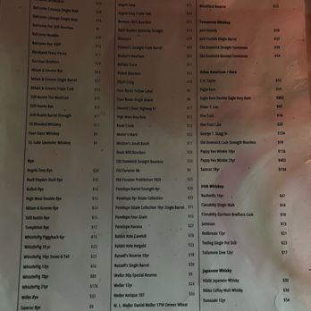 Paramount Recreation Club - Bourbon Menu - Tapas/Small Plates Near Me - Amarillo, Texas