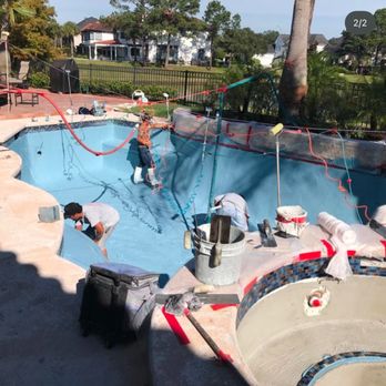 Integrated Pool & Spa Solutions - Process picture - hard working pool technicians! - Pool & Hot Tub Service Near Me - Houston, Texas Integrated Pool & Spa Solutions - Process picture - hard working pool technicians! - Pool & Hot Tub Service Near Me - Houston, Texas