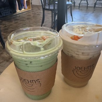 Joehns - Banana pudding latte and passion fruit matcha. - Coffee & Tea Near Me - San Diego, California Joehns - Banana pudding latte and passion fruit matcha. - Coffee & Tea Near Me - San Diego, California