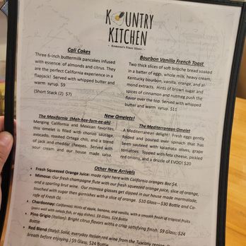 Country Kitchen - Just a few new options they are currently serving definitely a next visit will try these. - American Near Me - Ramona, California