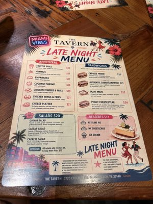 Menu photo 2 The Tavern Miami Beach, FL Menu photo 2 The Tavern Miami Beach, FL