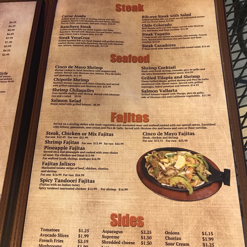 Cinco De Mayo Mexican Resturant - Menu as of August 2018 - New Mexican Cuisine Near Me - Lexington, Kentucky Cinco De Mayo Mexican Resturant - Menu as of August 2018 - New Mexican Cuisine Near Me - Lexington, Kentucky