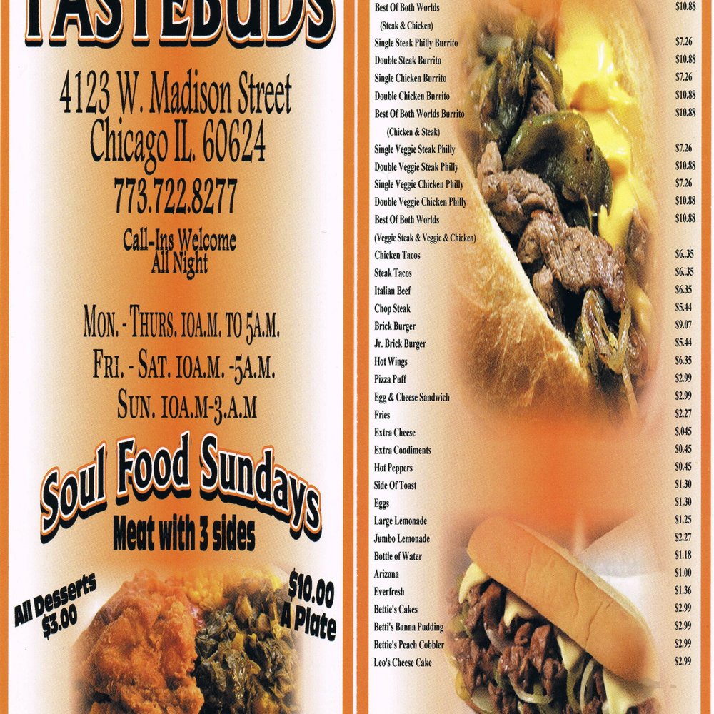 Menu front and back. Menu front and back.