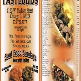 Menu front and back.