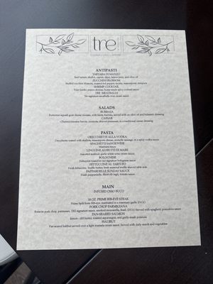 Menu photo 5 Tre On Main Carmel, IN