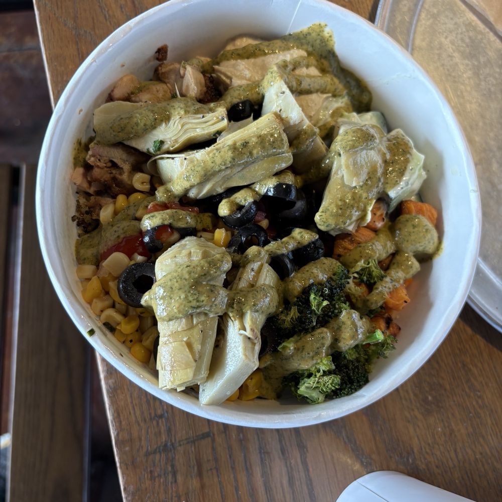 Piada Italian Street Food - Power bowl with artichokes and black olives. Yum! - Italian Near Me - Kettering, Ohio Piada Italian Street Food - Power bowl with artichokes and black olives. Yum! - Italian Near Me - Kettering, Ohio