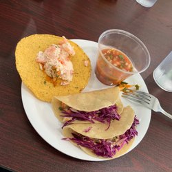 Mexico Tipico Restaurant - Fish tacos, shrimp tostadas, and a little shrimp cocktail