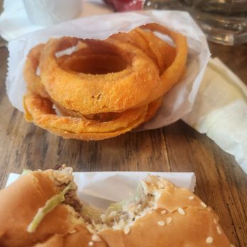 Victor's Villa III - My "upgrade" of onion rings. Really small. Just go for the whole order. It's a better deal. - Burgers Near Me - West Covina, California