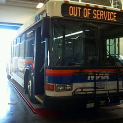 Modesto Bus Maintenance Facility - A bus in the maintenance bay